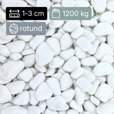 Nova Studio - Piatra Decorativa Marmura Alba Thassos 1-3 cm - 1200kg