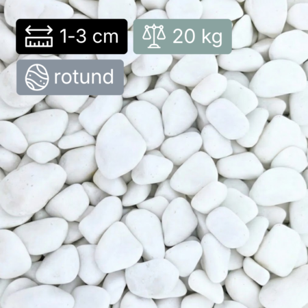 Nova Studio - Piatra Decorativa Marmura Alba Thassos 1-3 cm - 20kg