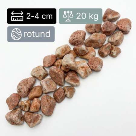 Nova Studio - Piatra Decorativa Marmura Roz 2-4 cm - 20kg