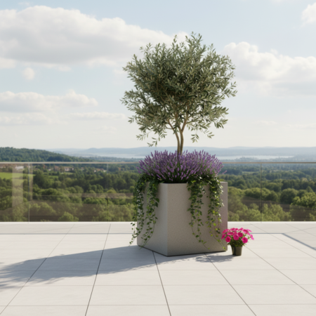 Nova Studio - Vas de plante Grigio Cube 80x80x80 cm – Beton Natural